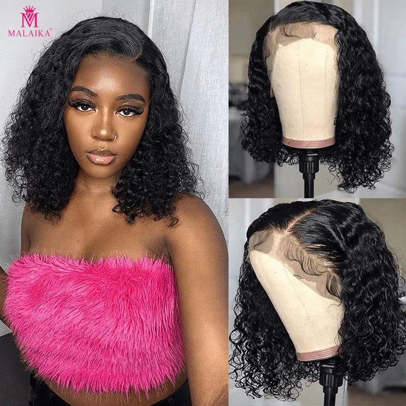 Lockige Wellen-Bob-Perücken, 30,5 cm, lockige Bob-Perücke, Echthaar, 180 % Dichte, 13 x 4 tiefe lockige Bob-Lace-Front-Perücken, Echthaar mit natürlichem Haaransatz, für Frauen_voghion.com