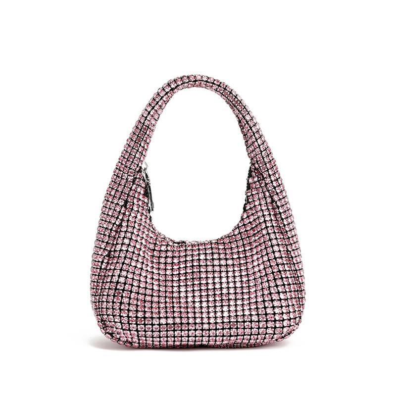 Classic rhinestone handbag for women's evening party, high-end underarm bag, colorful handbag, full of diamond texture, light luxury handbag_voghion.com