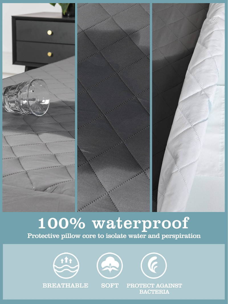 1pc Mattress Cover,100% Waterproof Microfiber - Soft, Breathable And Allergy-resistant - Deep Pocket Diamond Check Embossed Mattress Cover_voghion.com