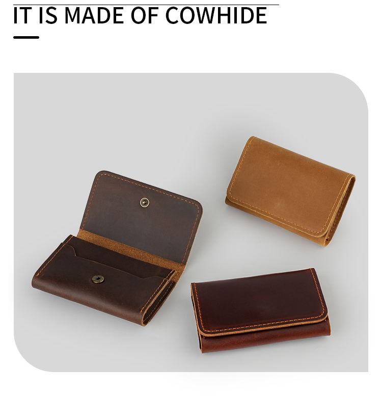 Card Cases Vintage Leather Men's Wallet Cowhide Vertical Money Clip Anti-theft Brush Multi-card Sleeve_voghion.com
