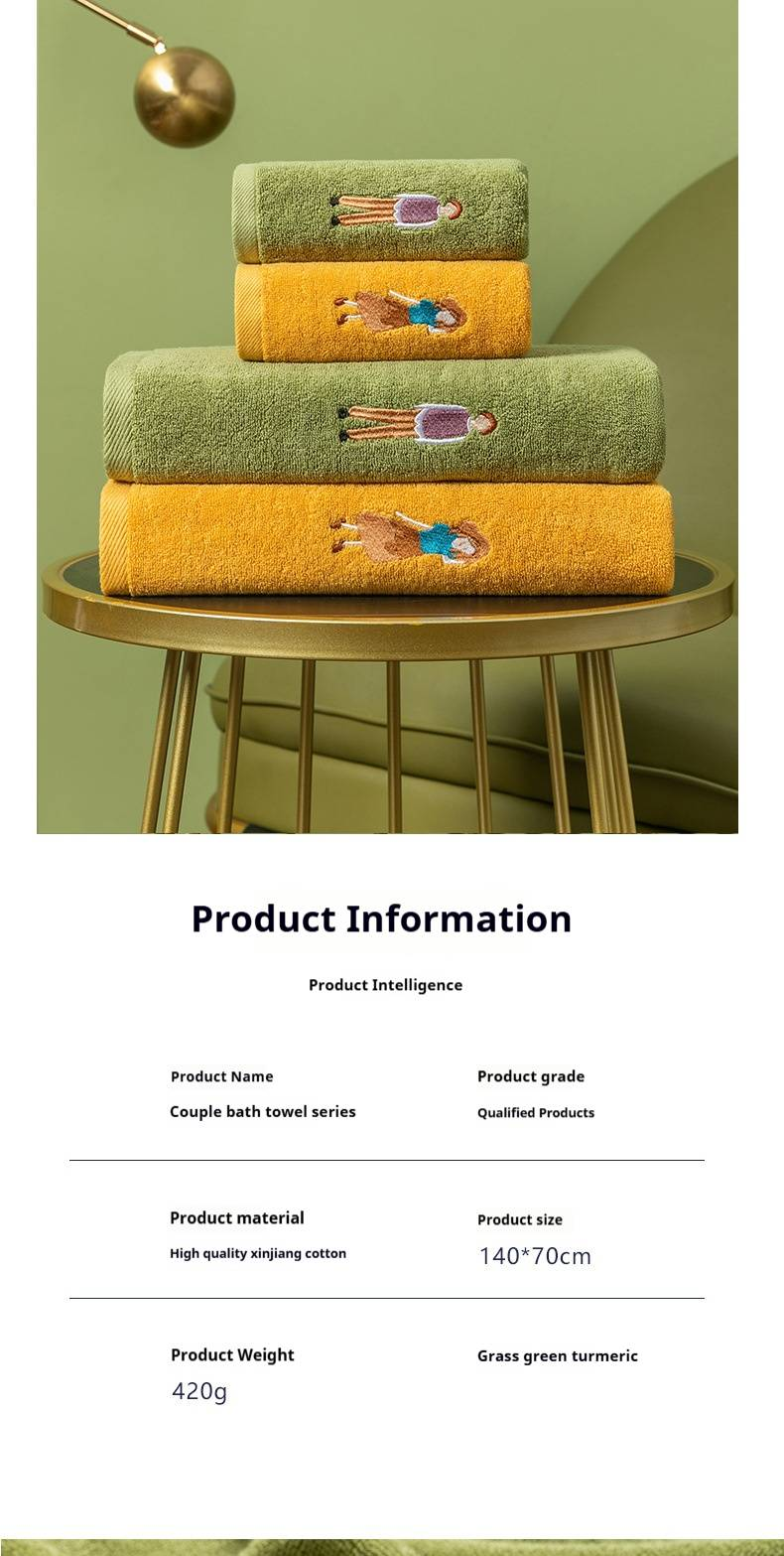 Serviette de bain en coton avocat - Super absorbante pour adultes, couples, hôtels et spas, douce et à séchage rapide_voghion.com