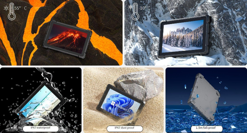 Tablets Higole 10 Inch Industrial Reinforced Three Proof Tablet 4G/5G Card 1.8g Private Network GPS Beidou Fingerprint NFC_voghion.com