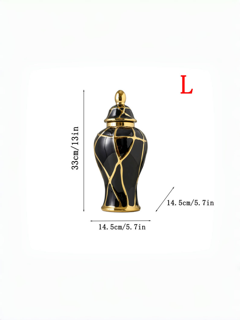 Ceramic Nordic Light Luxury Style Crack Vase Suitable For Living Room Tabletop, Fresh Flowers, Dried Flowers, Atmosphere Decoration, Ornament_voghion.com