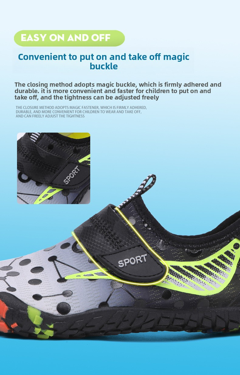 Kids' Quick-Dry Anti-Slip Water Shoes – Breathable Magic Strap Design For Beach, Pool & Outdoor Play_voghion.com
