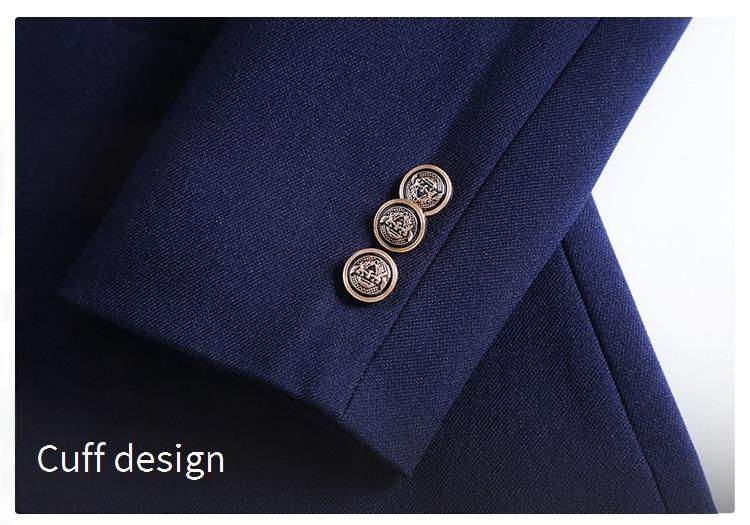 Chic Autumn/Winter Short Blazer Set – Cropped Bouclé Jacket With Pants(Petite Office Wear, Navy, S-4XL)_voghion.com