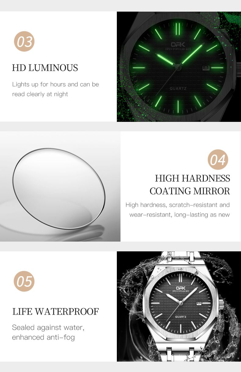 Mens Watch Original Waterproof Luminous Automatic Watch Quartz Watches For Men Wristwatch Stainless Steel Reloj Hombre_voghion.com