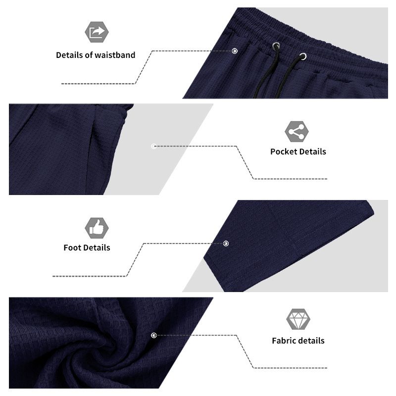 Men's Waffle-Knit Casual Pants – Straight-Leg Lounge Pants (S-XXXL, 5 Colors)_voghion.com