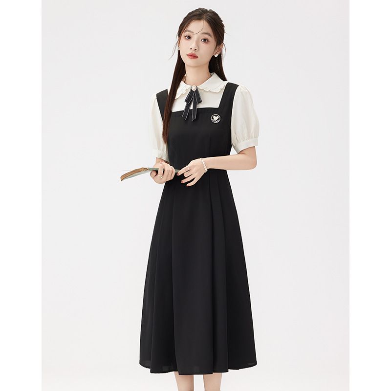 Uniforme étudiant d'été 2025, robe deux pièces à manches courtes de style artistique pour occasions formelles_voghion.com