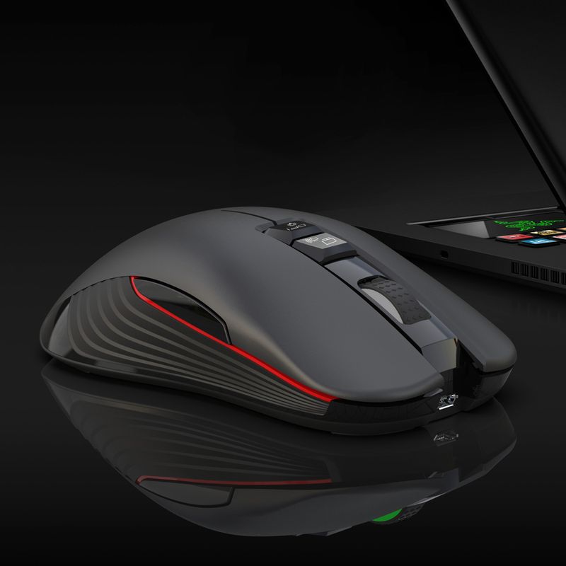 Neu T30 Wiederaufladbare Drahtlose 3600dpi Einstellbare Bunte Glow Spiel 7D Maus mit Licht_voghion.com