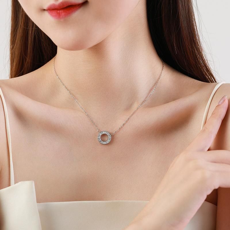 Tancise S925 Sterling Silver Daisy Pendant Halsband Klassisk mångsidig nyckelbenskedja_voghion.com