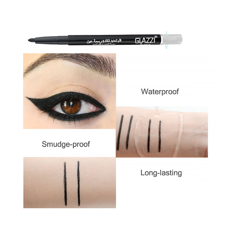 New GLAZZI Automatic Rotating Black eyeliner Gel Pen Waterproof, Sweat proof, Colorful Makeup_voghion.com