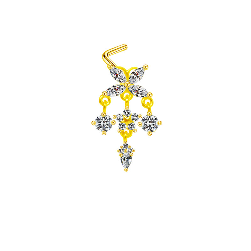 Piercing pentru nas, unghie de nas în formă de inimă, pandantiv cu cinci stele, diamant transfrontalier european și american, unghie de nas, unghie de nas, știft pentru nas_voghion.com