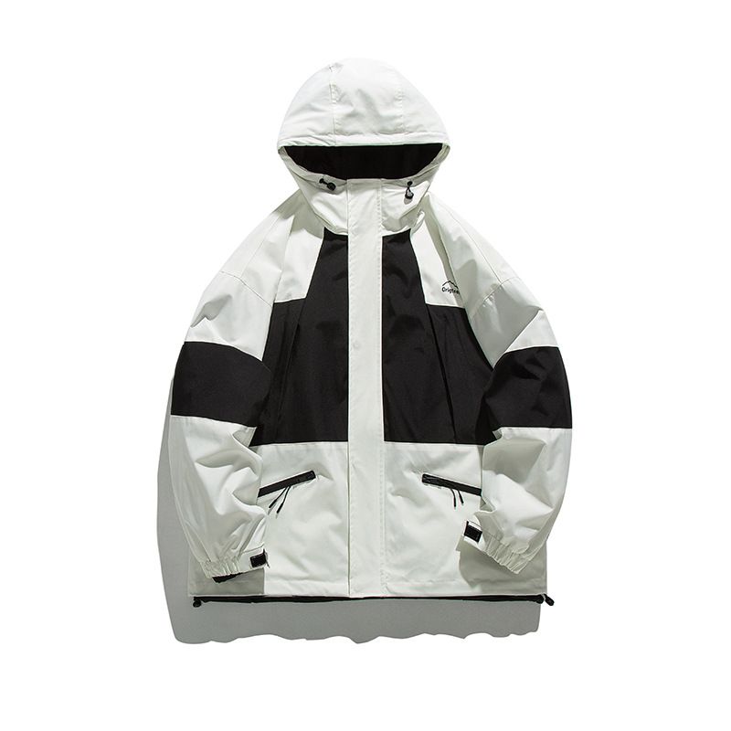 Nanxia Disguise Winter Color Block Patchwork Reißverschlusstasche Kapuzenjacke Trendy 3-in-1 Daunenmantel_voghion.com