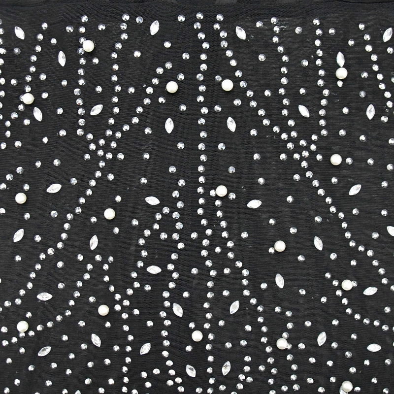 fashion women's solid color mesh hot diamond long-sleeved trousers jumpsuit_voghion.com