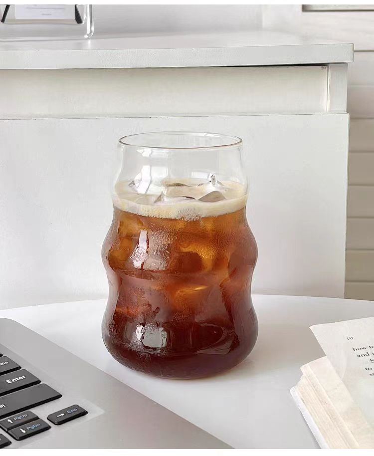 Chubby Dudu Kaffeeglastasse mit Strohhalm im Ins-Stil, für den Haushalt, für Mädchen, hoch aussehend, kaltes Wasser, Milch, Teetasse_voghion.com