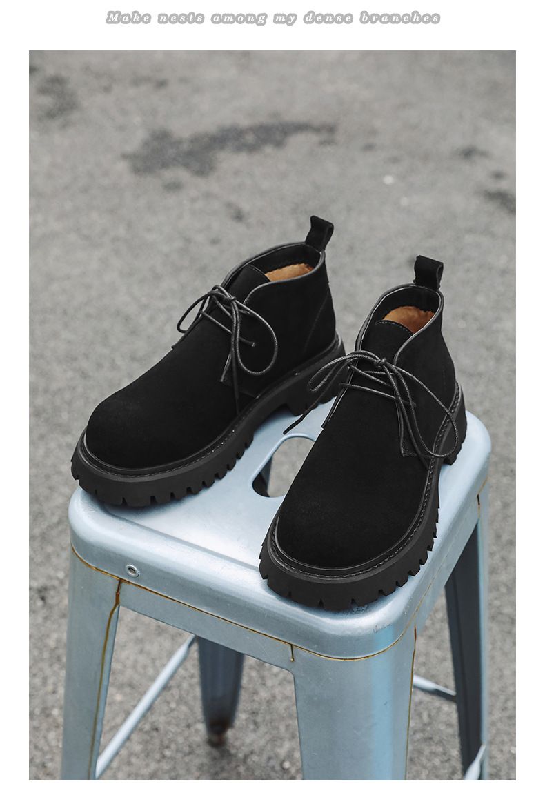 Martin-Stiefel mit dicker Sohle und großem Kopf, Retro-Stiefel mit niedrigem Schaft_voghion.com