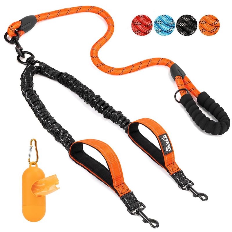 Pet One-to-Two Non-Pulling Double Handle Leash Large Dog Explosion-Proof_voghion.com