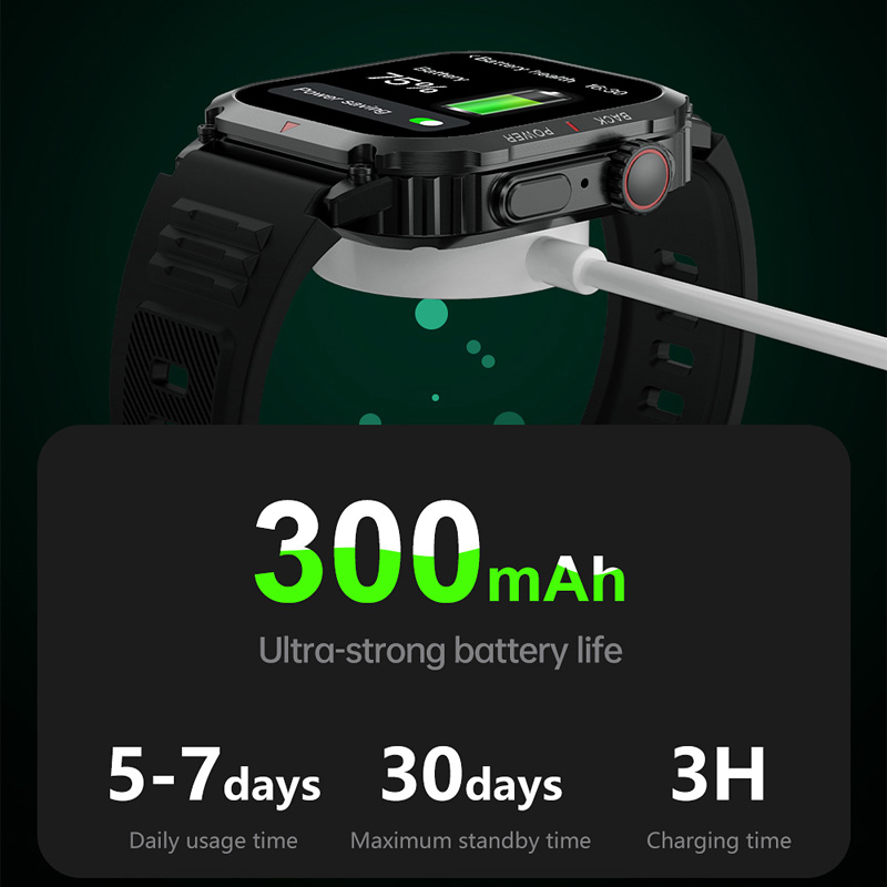 DK66 Smart Watch 1,95 inch Smartwatch Fitness Hardloophorloge Bluetooth Temperatuurbewaking Stappenteller Gespreksherinnering Compatibel met Android iOS_voghion.com