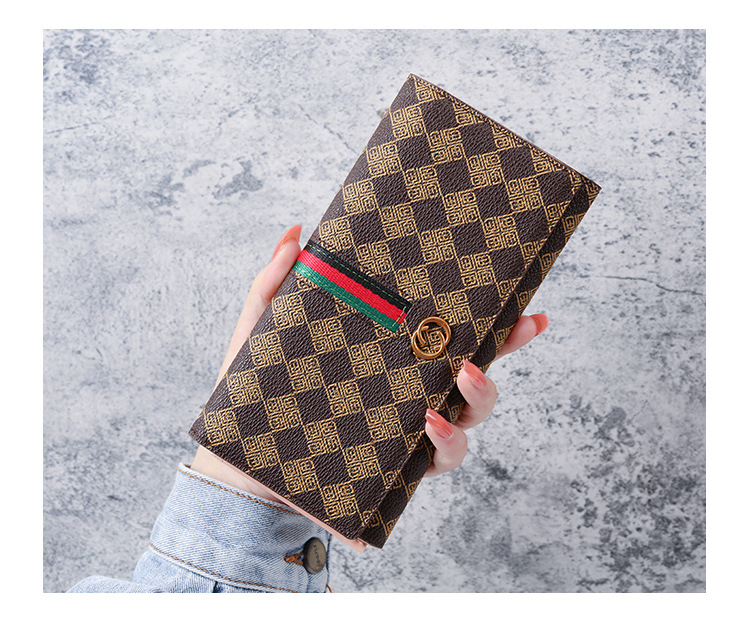 Lange brieftasche frauen neue modische einfache falten multi-funktion kupplung brieftasche karte halter zwei in einem_voghion.com