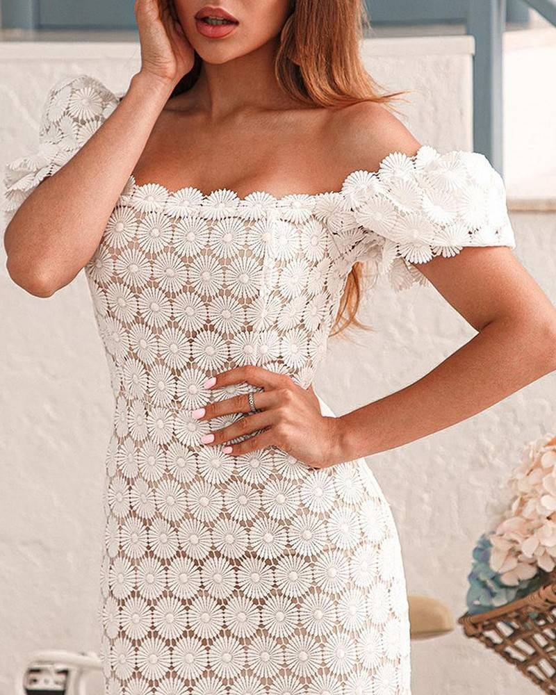 The new style fashionable lace temperament commuter skirt three-color waist solid color bosom style in the long dress_voghion.com