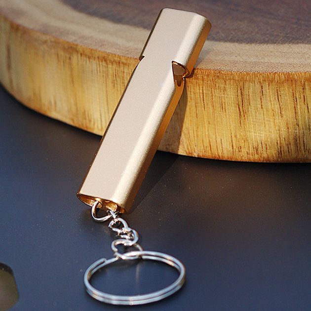Emergency self rescue treble high frequency aluminum survival whistle Double hole high frequency outdoor survival whistle survival whistle_voghion.com