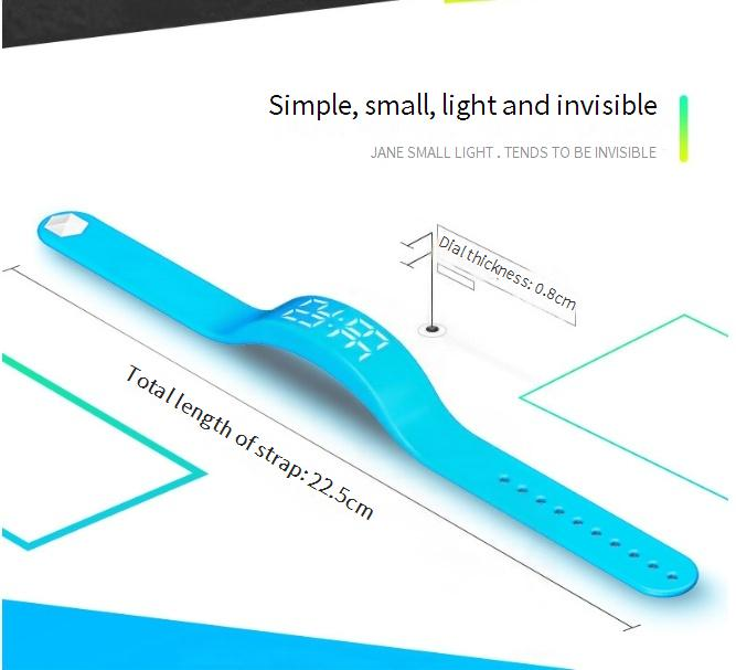 Relógio infantil Pulseira inteligente estudantes crianças medidor de movimento pulseira vibração despertador LED relógio eletrônico_voghion.com