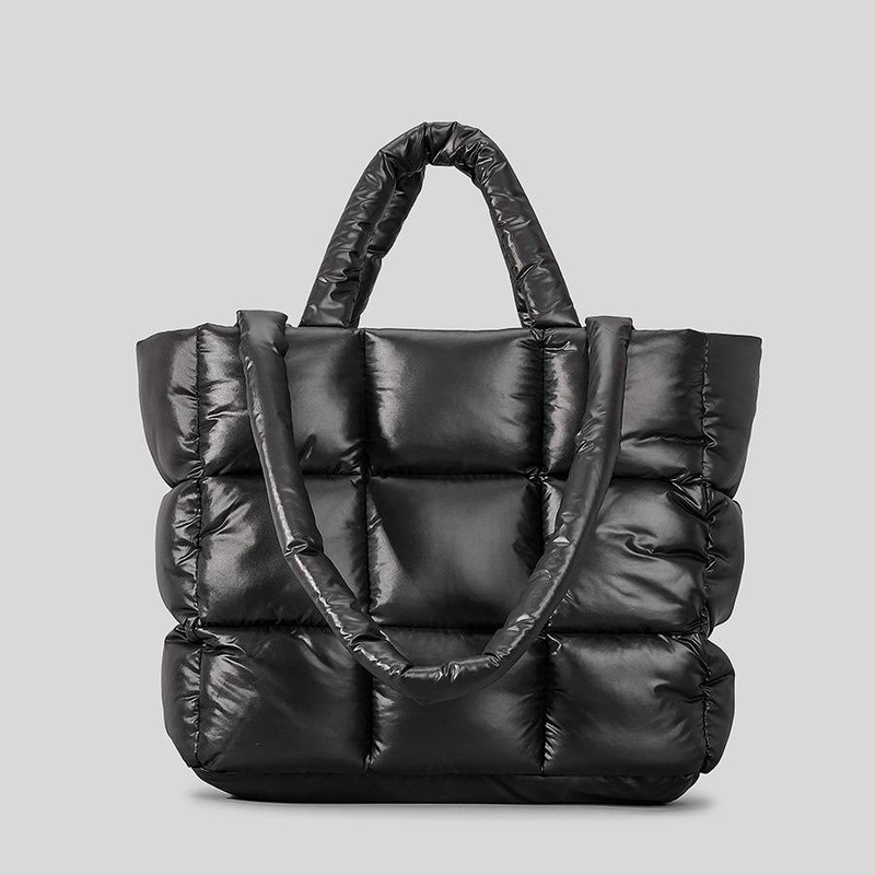 Borse da donna Borsa a tracolla trapuntata a quadri per tutte le occasioni Borsa a tracolla morbida invernale Borsa a tracolla in nylon di grande capacità Borsa a nuvola_voghion.com