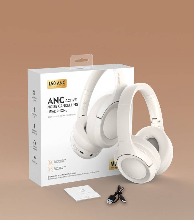 Neues ANC-Headset mit aktiver Geräuschunterdrückung, Bluetooth-Kopfhörer, lange Lebensdauer, einfach zusammenklappbares kabelloses Bluetooth-Headset_voghion.com