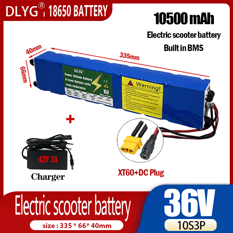 36-V-Elektroroller-Akku, 10S3P 10500 mAh eingebautes BMS, 18650 Lithium-Ionen-Akku_voghion.com