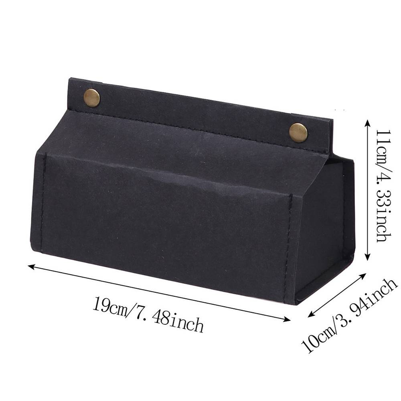 1 cassetto in carta kraft spessa nera/marrone, scatola porta fazzoletti impermeabile, per soggiorno, camera da letto, tavolino, scrivania_voghion.com