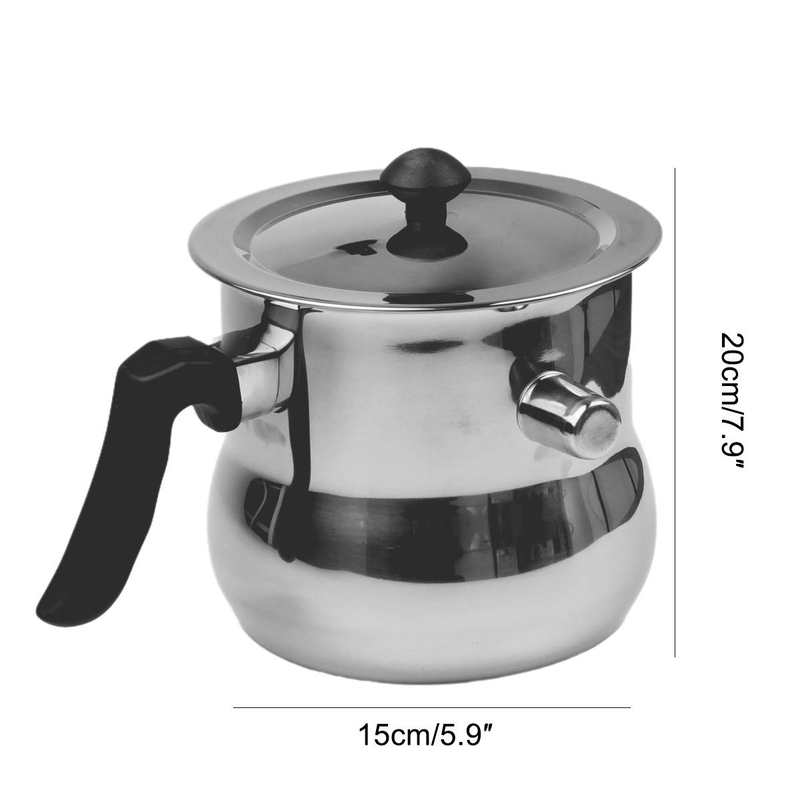 304 Edelstahl-Kochtopf mit Deckel, 1,5 l, Milchtopf zum Kochen oder Schmelzen_voghion.com