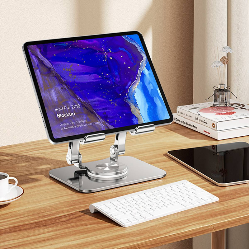 360° drehbarer Tablet-Ständer für iPad, verstellbarer, faltbarer Tablet-Halter, Telefonständer aus Aluminium_voghion.com