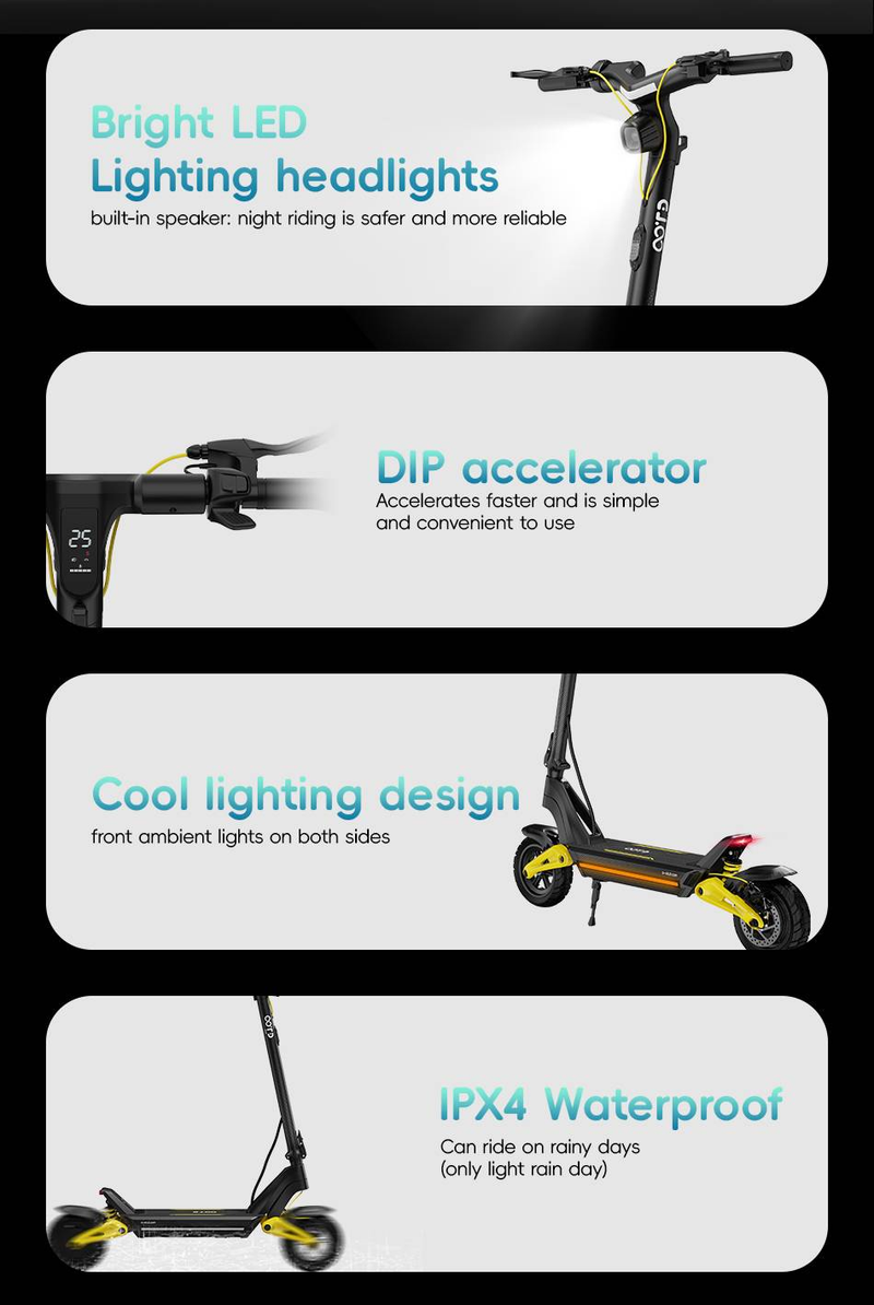 OOTD S10 Pro opvouwbare e-scooter - 80 km bereik, 1400W dubbele motor, offroad-capaciteiten_voghion.com