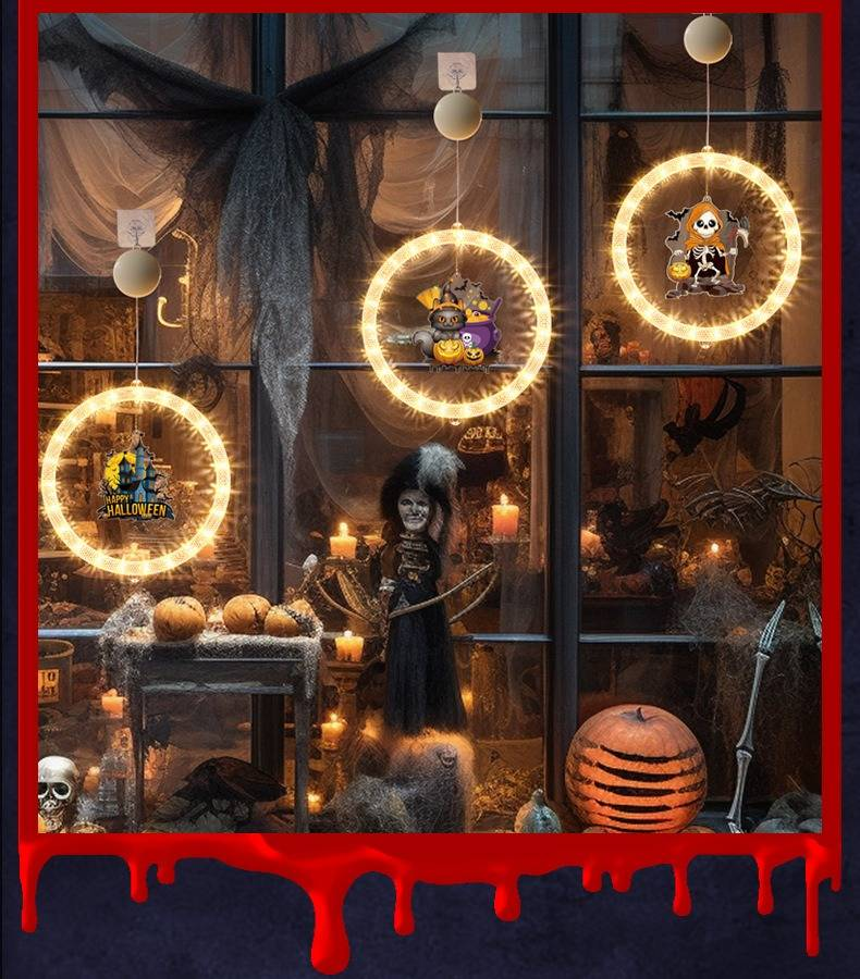 Remote Control Halloween Light Decorations – LED Animated Running Lights With Spooky Ghost, Pumpkin, Bat, Skeleton & Castle Designs_voghion.com