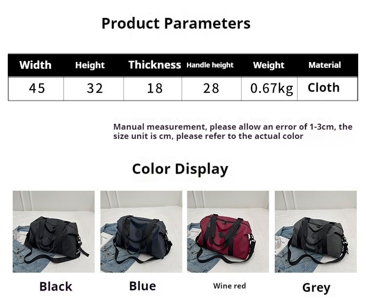 Borsa da viaggio, borsa da viaggio piccola e leggera, borsa a mano di grande capacità, borsa da viaggio esterna, borsa fitness_voghion.com