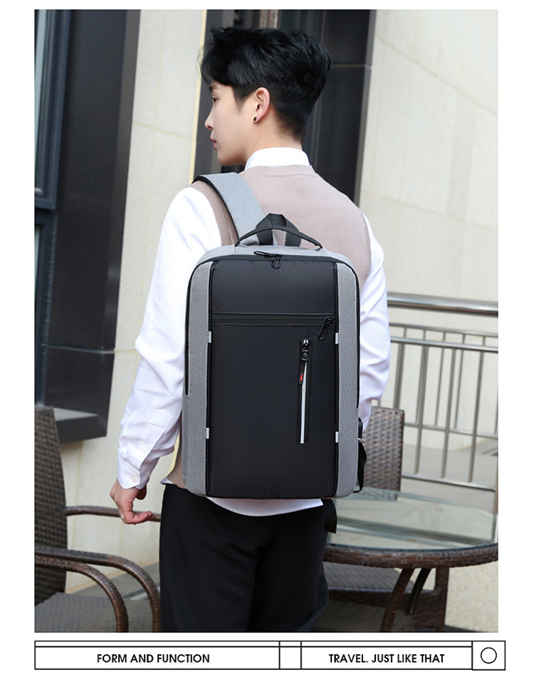 Men's Backpack Simple Usb Charging Business Computer Bag, Men's Multi Functional Student Large Capacity School Bag_voghion.com