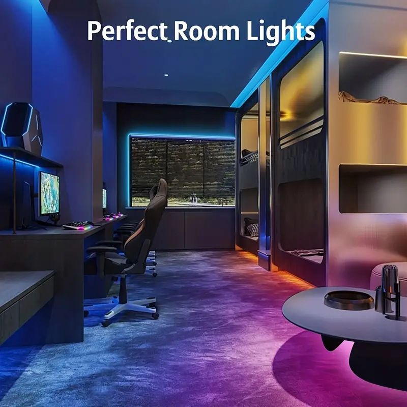 Home & Garden hot selling LED light strip set 24V 3535 low voltage rgb light strip self adhesive 44 key music bluetooth soft light strip_voghion.com