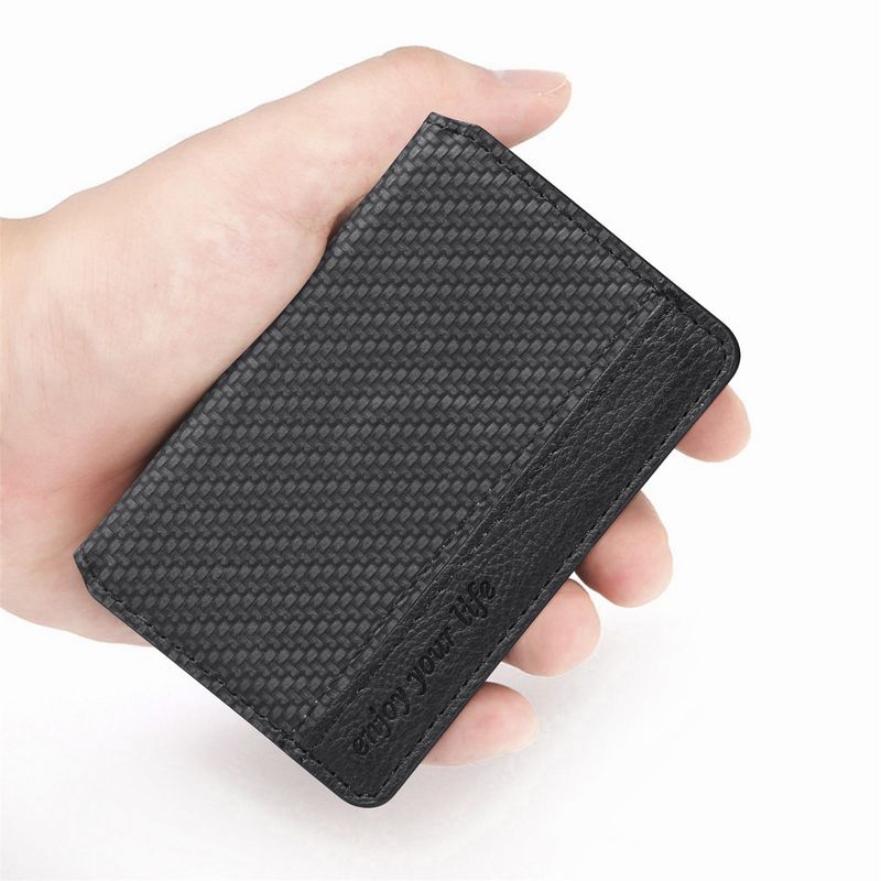 TechGlobe Phone Back Sticker 3M Adhesive Slot Holder Multi-Functional Clip PU Leather Simple Solid Color Card Case_voghion.com