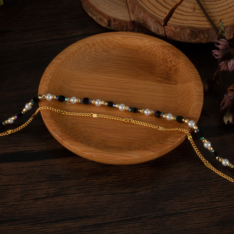 Naturstein-Accessoire/Zwillings-Elegantes Titanstahl-Armband für Damen_voghion.com
