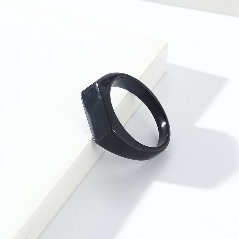 Gioielli da uomo e da donna, stile neutro e freddo, design semplice, anello con sigillo in acciaio al titanio, anello liscio senza genere_voghion.com