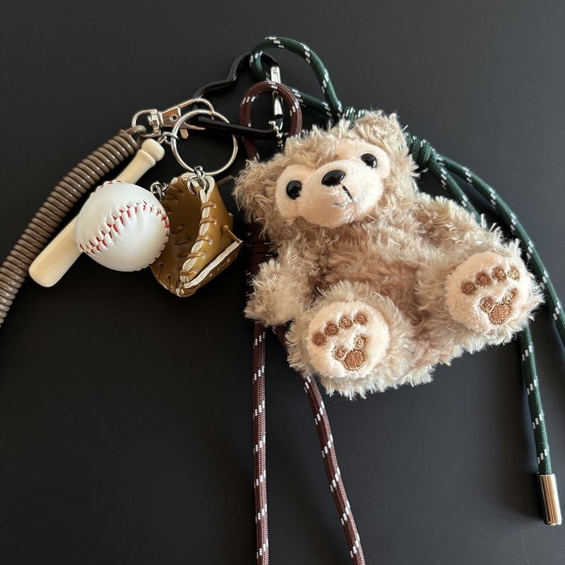 Ciondoli per borse, portachiavi a forma di guanto da baseball, ciondolo per borsa in corda di nylon, orsetto di peluche_voghion.com