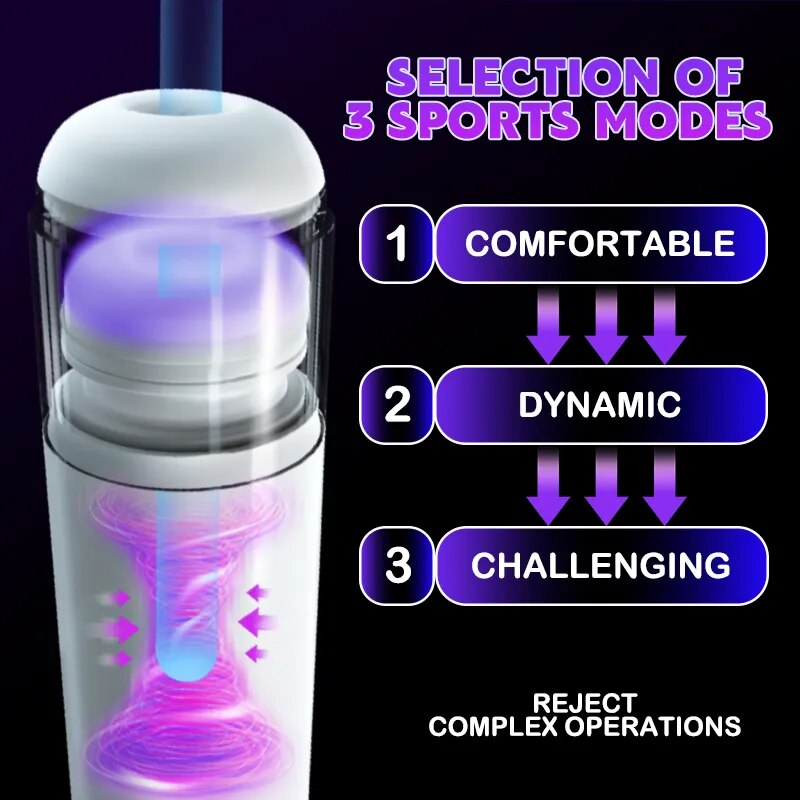 Dubbel HESEKS Män Automatisk Teleskopisk Sug Onanerande Leksaker Man Uppvärmning Röststöd Vuxen T_voghion.com