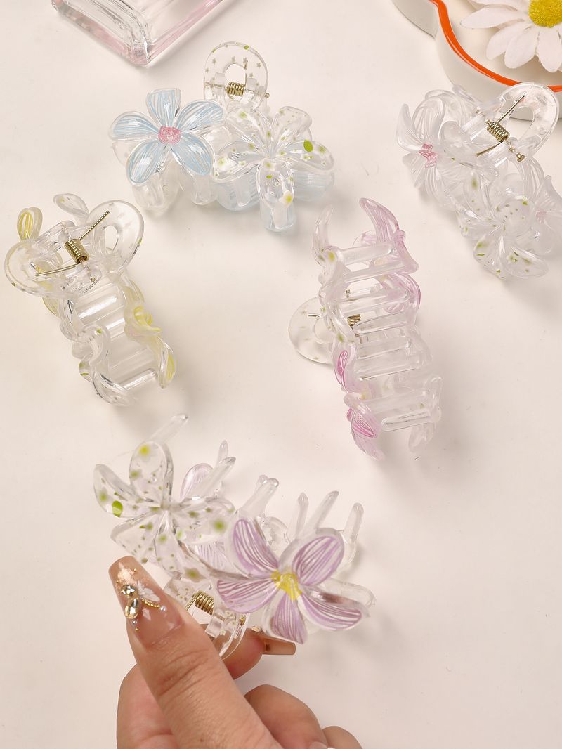 2/4/6 STK Sommerblumen-Haarklammer für Frauen, starker Halt, rutschfest, hawaiianischer Hibiskus, süßes Strand-Haar-Accessoire für dickes Haar_voghion.com