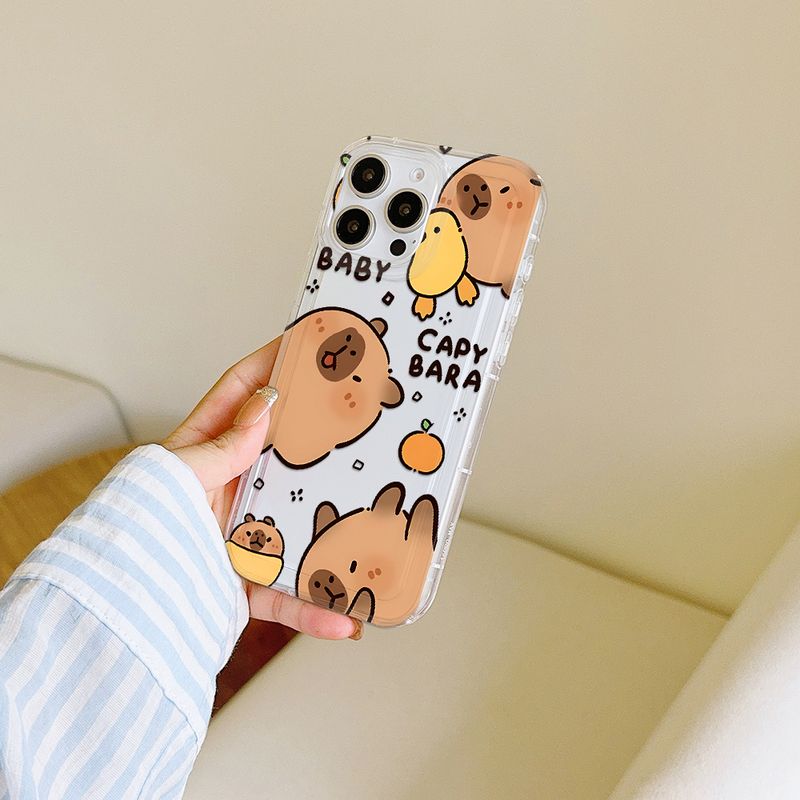 Airbag schokbestendig grappig dier schattige capibara doorzichtig hoesje voor Xiaomi Redmi NOTE 8 9 9A 9C 9T 9S 10 11 12 12C K40 Pro Plus 4G 5G_voghion.com