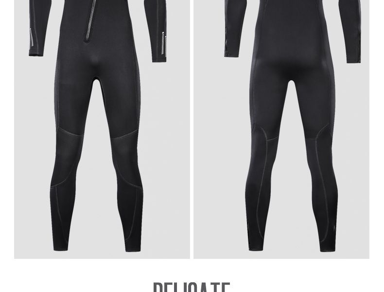 Novo traje de mergulho masculino de 3 mm, traje de mergulho quente de uma peça, traje de banho feminino de manga comprida para mergulho com snorkel no inverno_voghion.com
