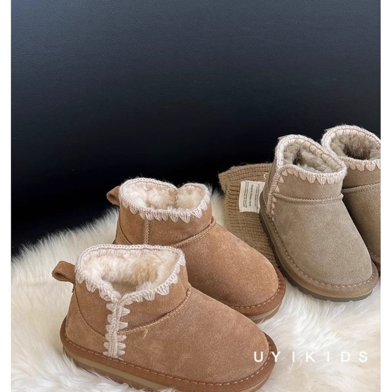 Stivali da neve corti in pile per bambini in stile coreano, comodi, invernali, in cotone, per ragazzi e ragazze_voghion.com