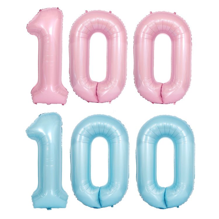 40-Inch Pearlized Foil Number Balloons – Blue & Pink Giant Digits For Birthday Celebrations (Set Of 0 & 1)_voghion.com
