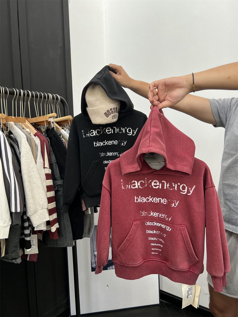 Boys And Girls American Vintage Letter Hooded Sweatshirt, Children's Trendy Cool Autumn Style Sand Washed White Pullover_voghion.com