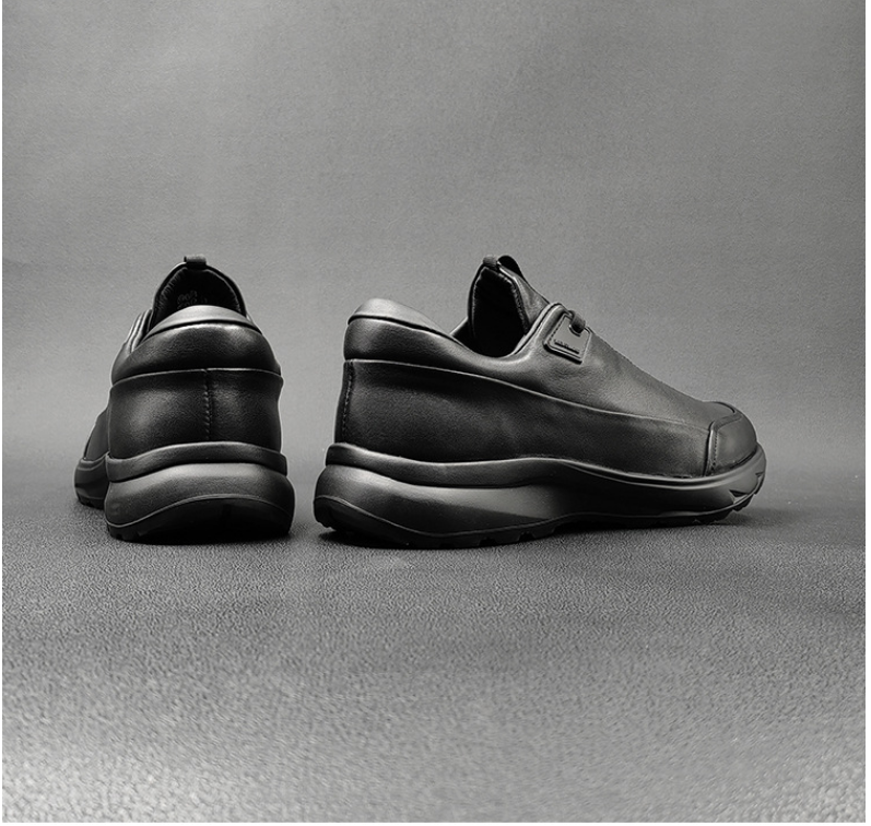 Încălțăminte pentru bărbați din piele neagră pantofi casual bărbați strat de vârf din piele de vacă pantofi versatili de nișă toamnă pantofi la modă bărbați_voghion.com