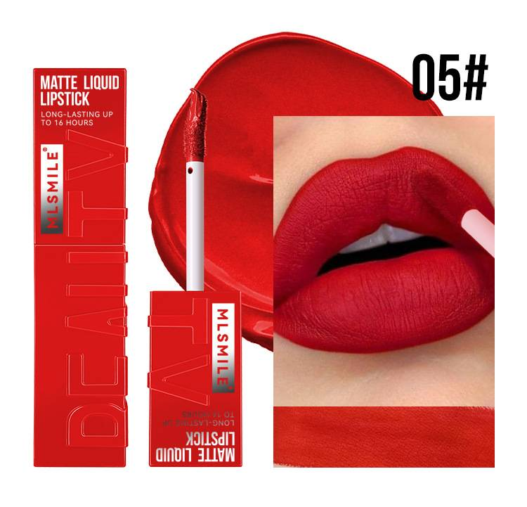 Antihaft-Becher, mattes Lippenglasur, Lipgloss, der nicht leicht verblasst, flüssiger, langanhaltender Lippenstift, Make-up-Explosion_voghion.com